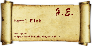 Hertl Elek névjegykártya